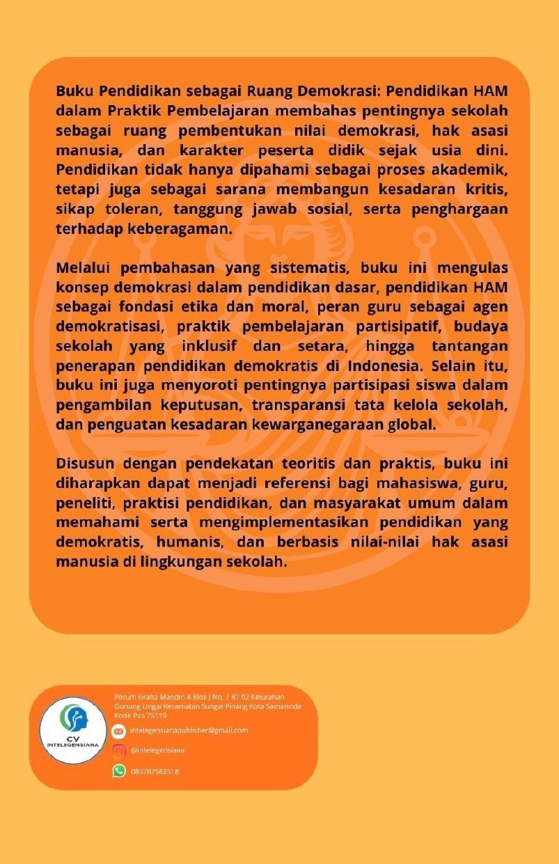 Sampul Belakang Pendidikan Sebagai Ruang Demokrasi Pendidikan HAM dalam Praktik Pembelajaran