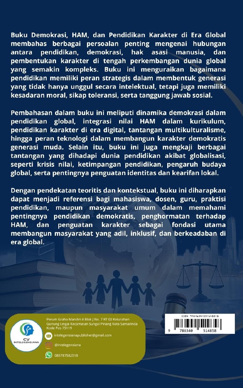 Sampul Belakang Demokrasi, HAM, dan Pendidikan Karakter di Era Global