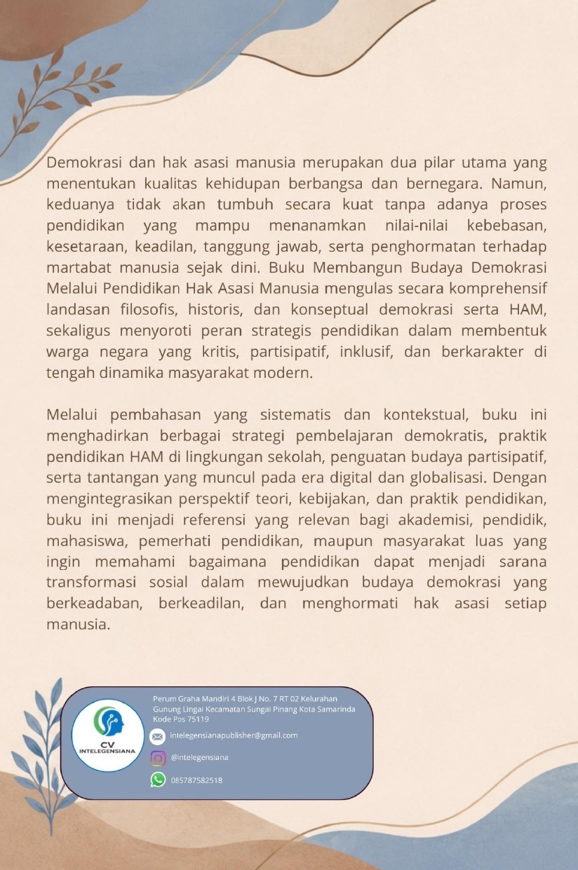 Sampul Belakang Membangun Budaya Demokrasi melalui Pendidikan Hak Asasi Manusia