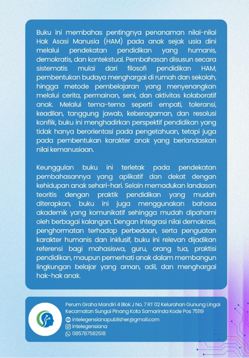Sampul Belakang AI dan Hak Asasi Manusia Integrasi Nilai HAM dalam Pembelajaran Berbasis Teknologi