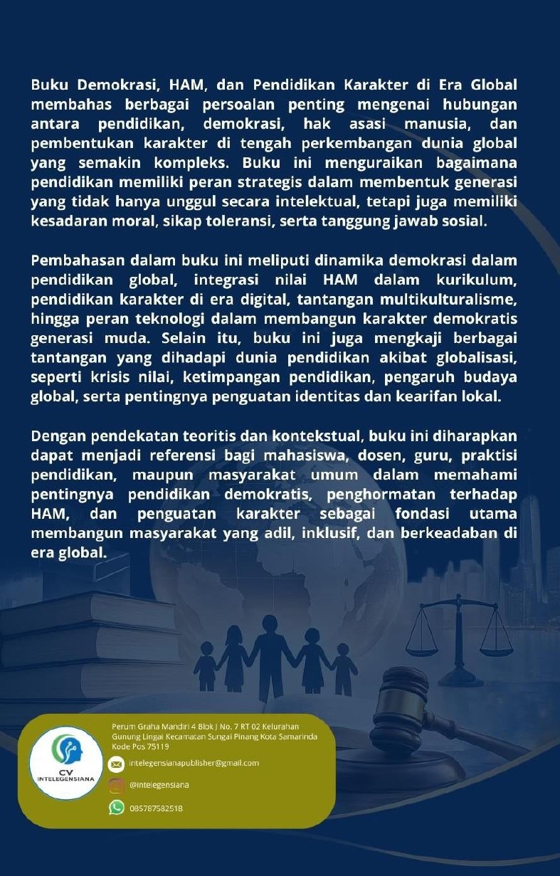 Sampul Belakang Demokrasi, HAM, dan Pendidikan Karakter di Era Global