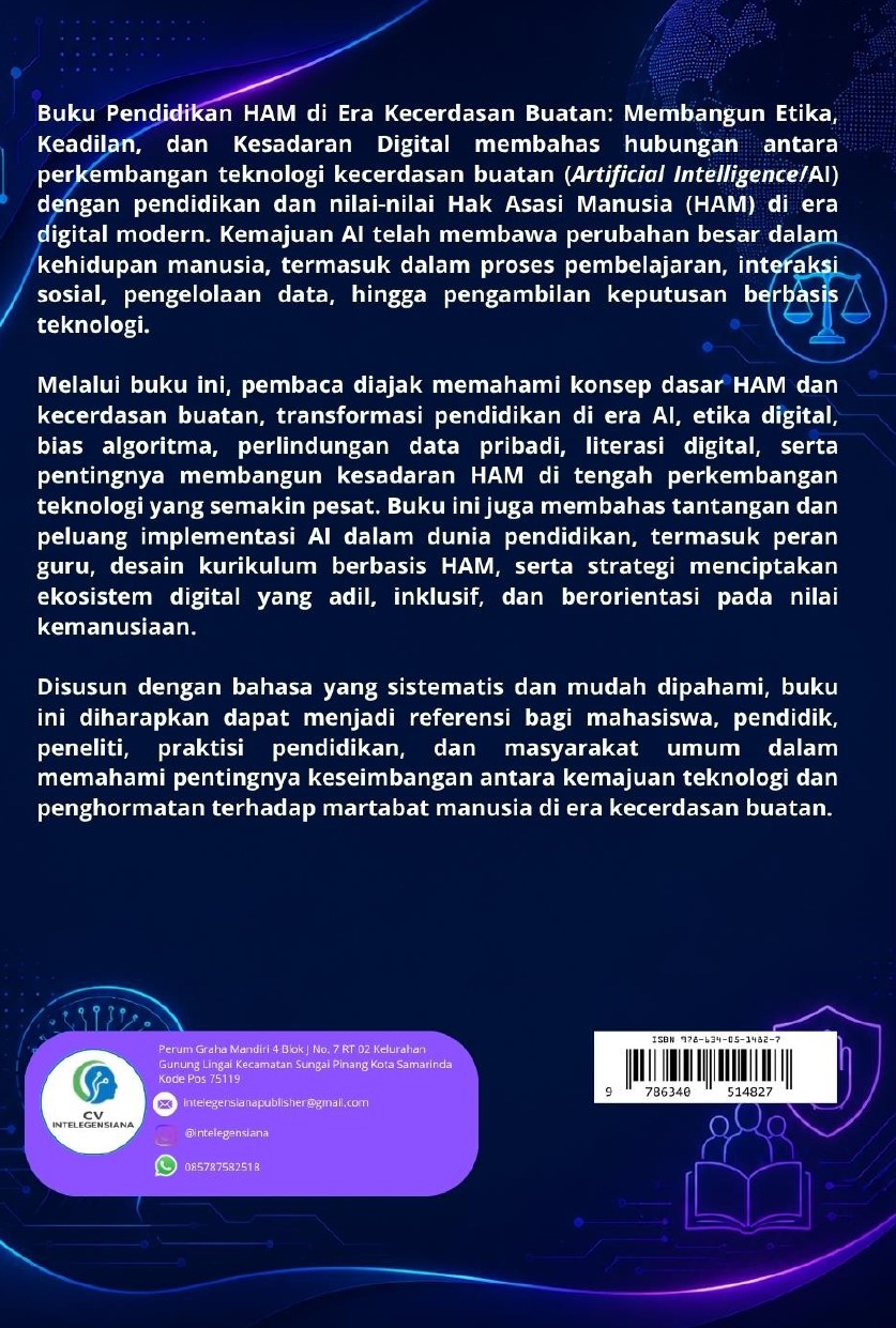 Sampul Belakang Pendidikan HAM di Era Kecerdasan Buatan Membangun Etika, Keadilan, dan Kesadaran Digital